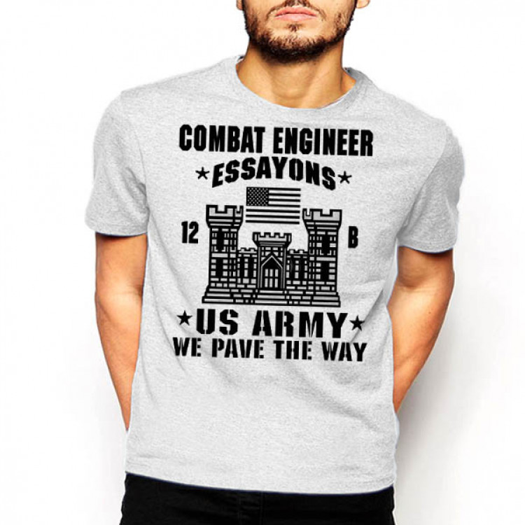 US Army Sapper T-Shirt Combat Engineer Men Cotton Tee