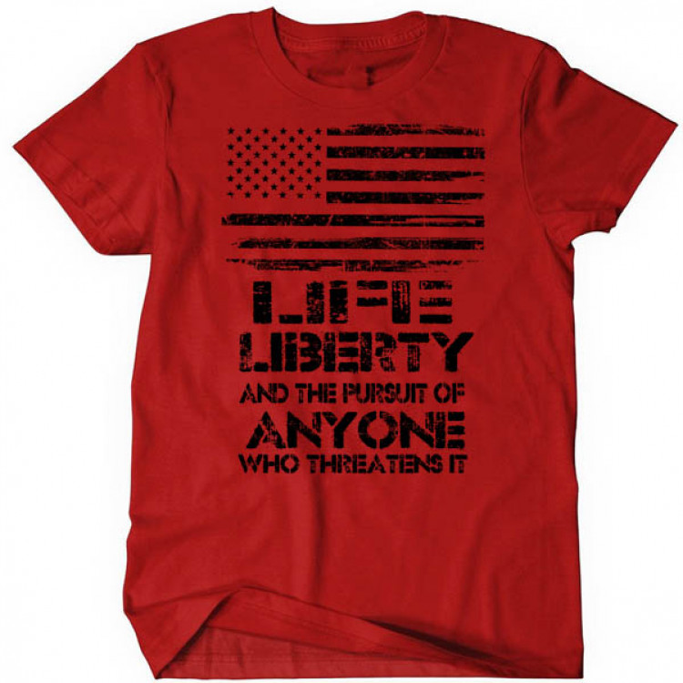 Patriotic T-Shirt Defend At All Cause Armed Forces Cotton Tee