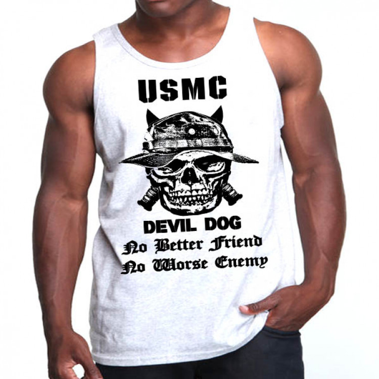 USMC T-Shirt Marine Corps Teufel Hunden Devil Dog Leatherneck Hardcharger